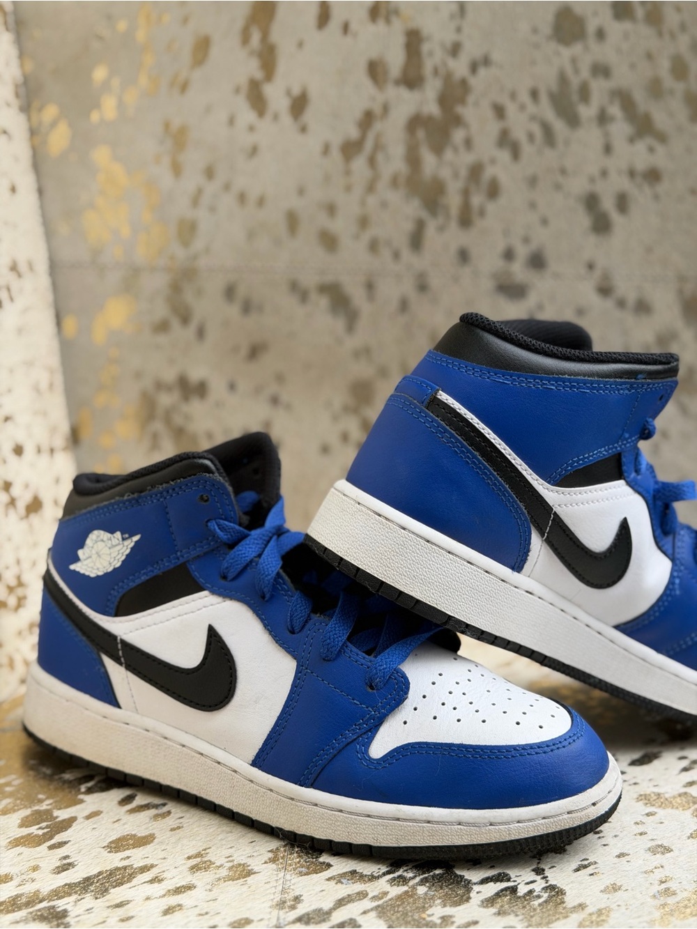 Nike Air Jordan Youth Blue, White & Black High-Top Sneakers